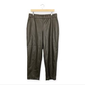 NWT A New Day Women's High-Rise Faux Leather Tapered Ankle Pull-On Pants Size L